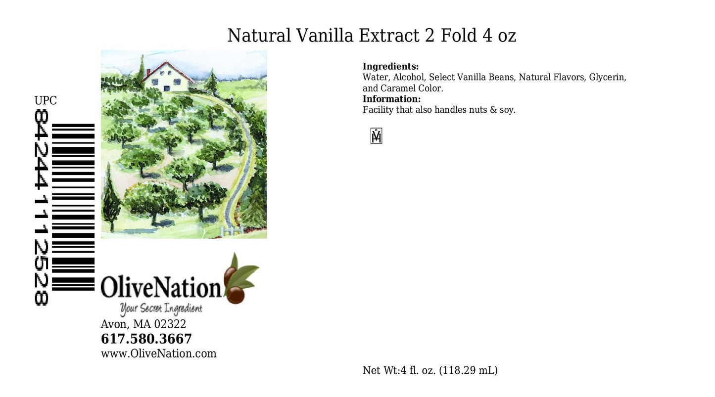 OLIVENATION Natural spirit-inspired flavor Vanilla Flavor - Double Strength, Non-GMO, Gluten Free, Vegan - 4 Fl Oz
