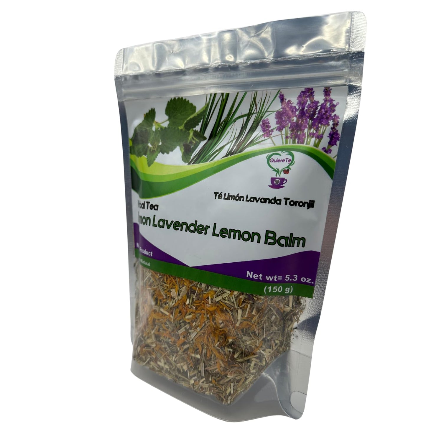 Quiere Te Loose Leaf Tea, Toronjil Chamomile & Lavender, 5.3 oz, Resealable Bag, Natural Herbal Tea from Mexico