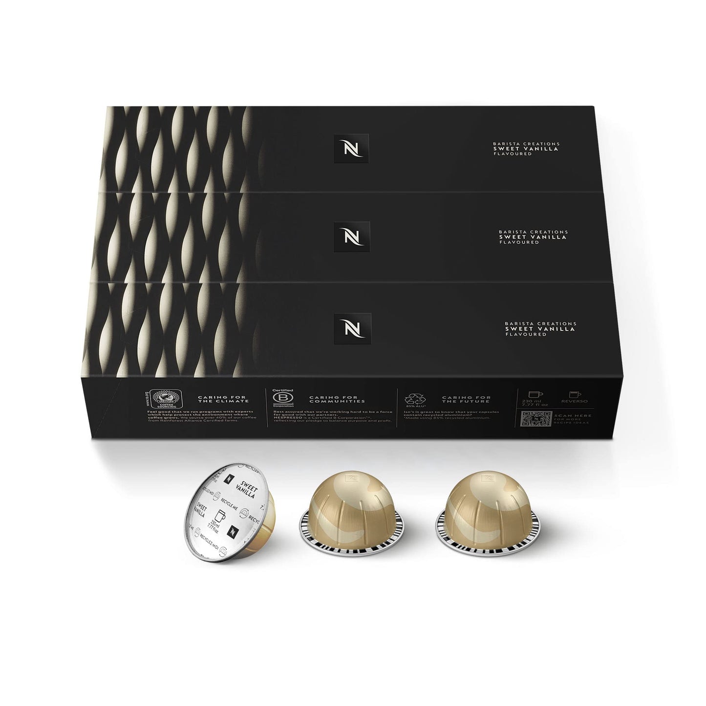 Nespresso Coffee Capsules Vertuo, Sweet Vanilla, Medium Roast, 30 Count