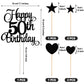 HOGRTi 50th Birthday Cake Decorations Set, Candles & Toppers, Paper, Black Series
