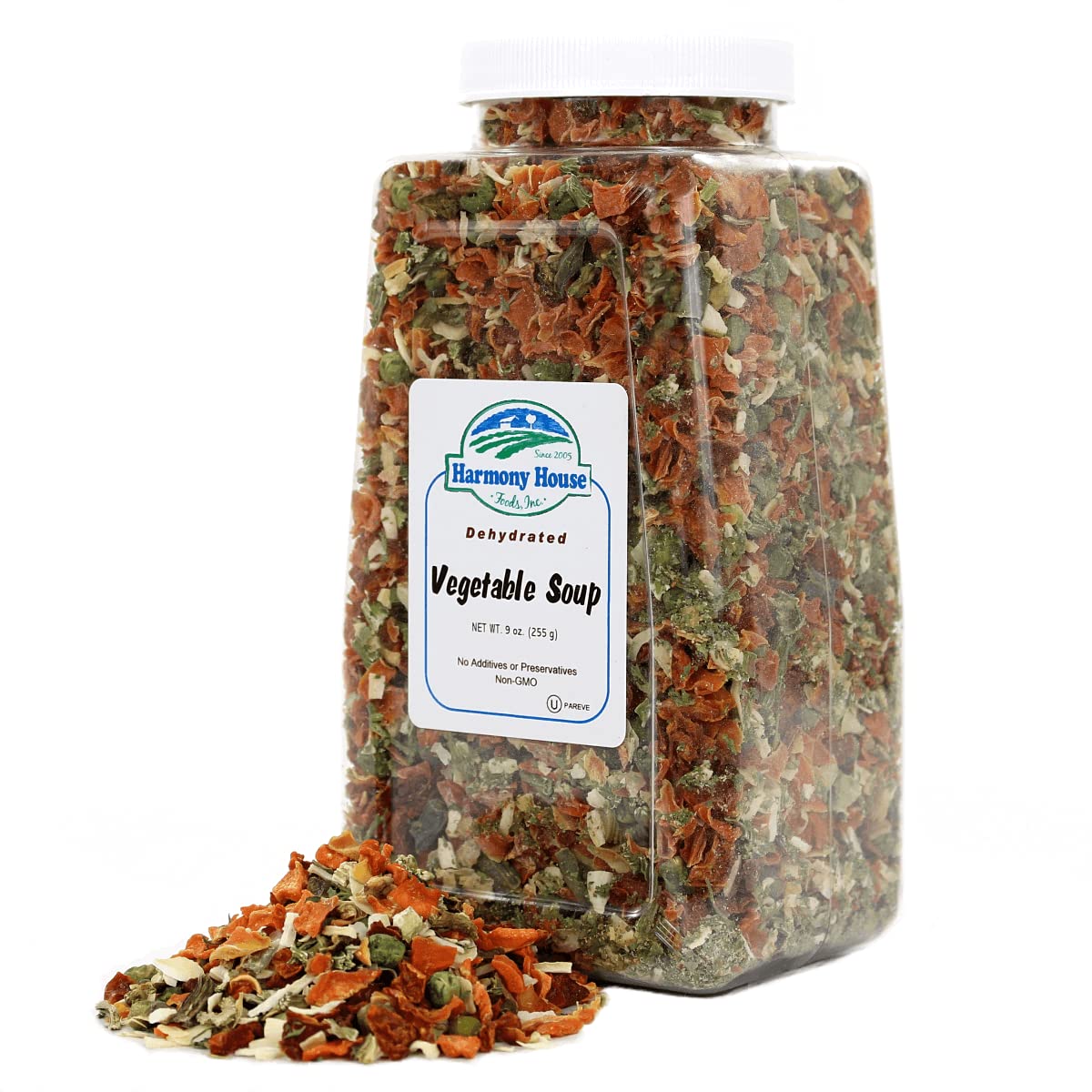 Harmony House Premium Vegetable Soup Mix - Dehydrated Vegetables For Cooking, Camping, Emergency Supply And More (9 Oz, Quart Size Jar)