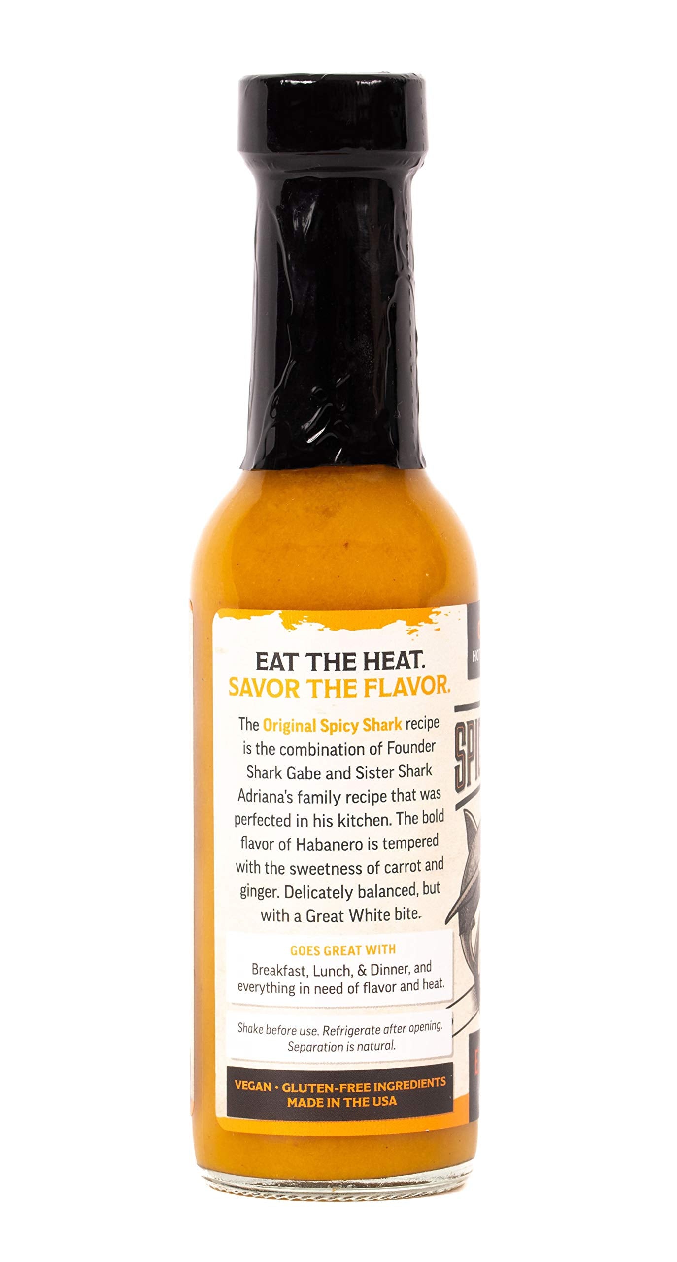 The Spicy Shark Original Hot Sauce - Vegan, Gluten Free - 5 Fl Oz