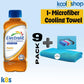 Electrolit Apple Hydration Drink With Electrolytes 21 Fl Oz Plastic Bottles 9 Pack + 1 Microfiber Cooling Towel By Kool8Shop Inf