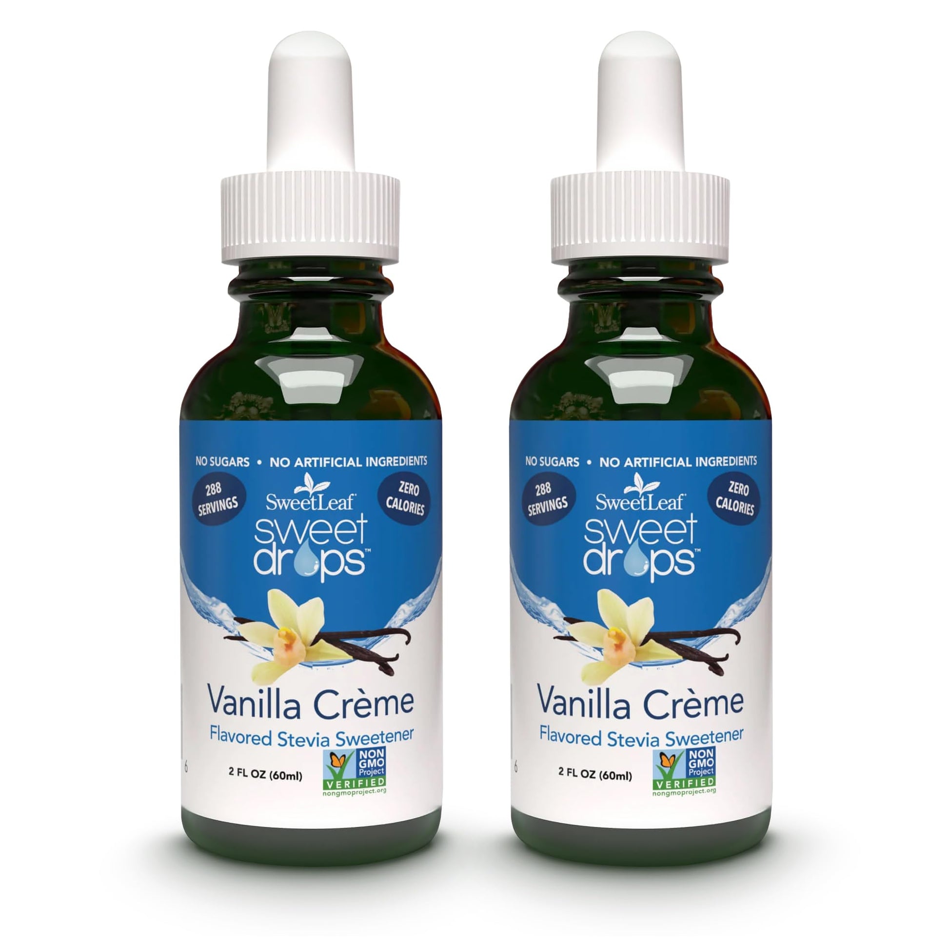 Sweet Drops Vanilla Stevia Liquid Sweetener - Zero Calories, Gluten-Free, Keto Friendly - 2 Fl Oz, Pack of 2