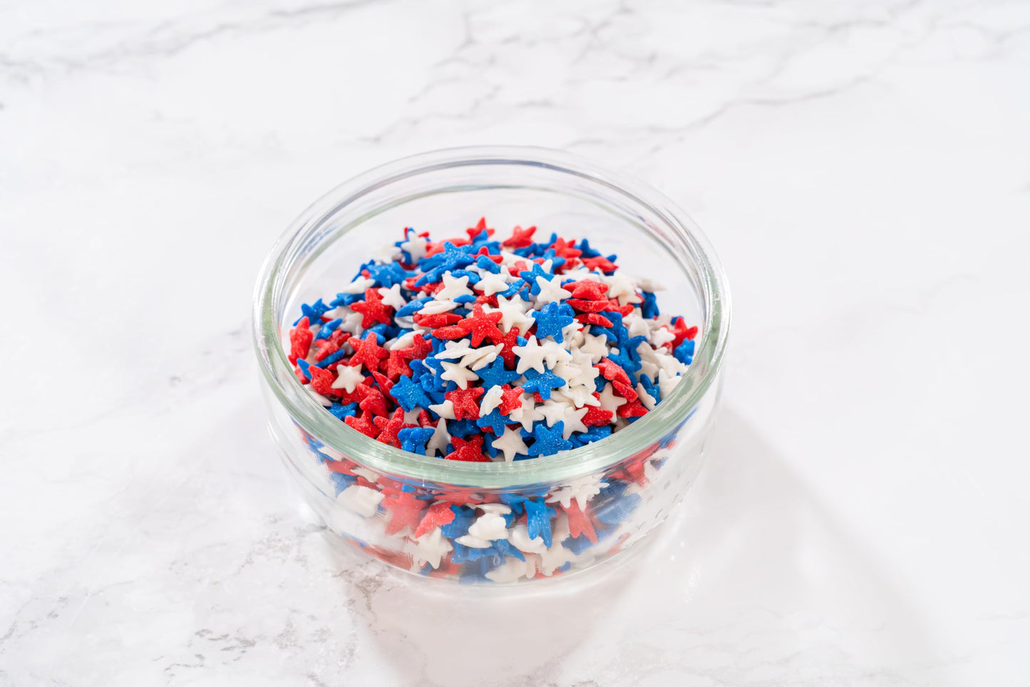Bakerpan July 4Th Sprinkles For Cake Decorating - Star Confetti 4 Ounces - Independence Day Red, White & Blue Edible Confetti Sp