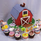 Gyufise 55Pcs Farm Animals Cupcake Toppers Chicken Sheep Pig Horse Cow Dog Cupcake Picks Barn Animals Baby Shower Kids Birthday