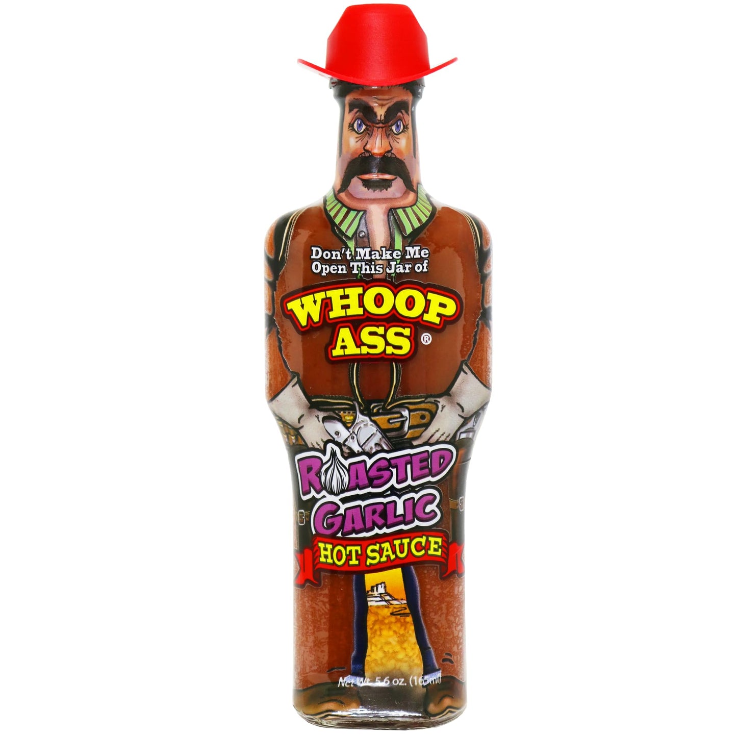 WHOOP ASS Cowboy Roasted Garlic Hot Sauce - 5 oz - Try if you dare! - Perfect Gourmet Gift for the Steak Sauce Fan