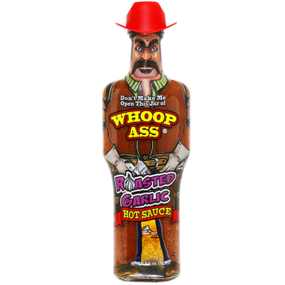 WHOOP ASS Cowboy Roasted Garlic Hot Sauce - 5 oz - Try if you dare! - Perfect Gourmet Gift for the Steak Sauce Fan