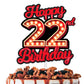 Happy 22Nd Birthday Cake Topper Fluorescent Flashing Night Out Hen Movie Nightclub Theme Decor Supplies Woman Man Happy Birthday