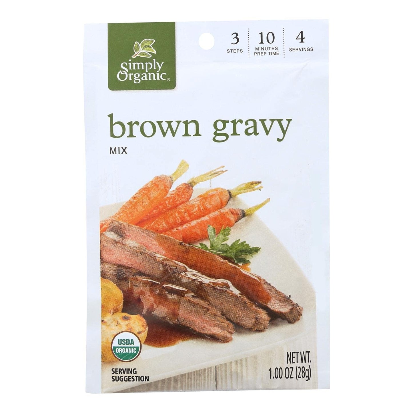 Simply Organic Vegetarian Brown Gravy, Seasoning Mix, Certified Organic, 1-Ounce Packets (Pack of 12) (Value Bulk Multi-pack)