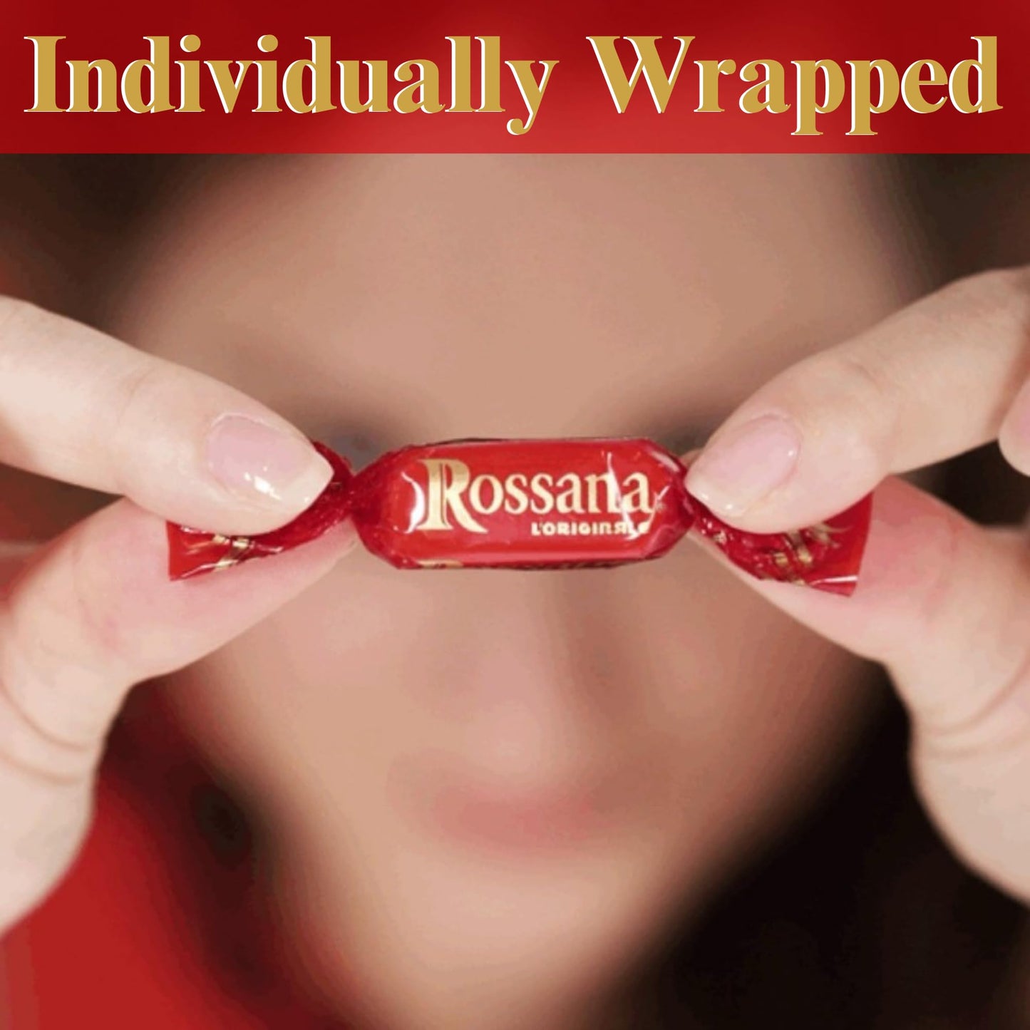 Rossana Hard Candy - Italian Candy Individually Wrapped - Hard Filled Candy (1 Pound Bag) Rossana Filled Candy