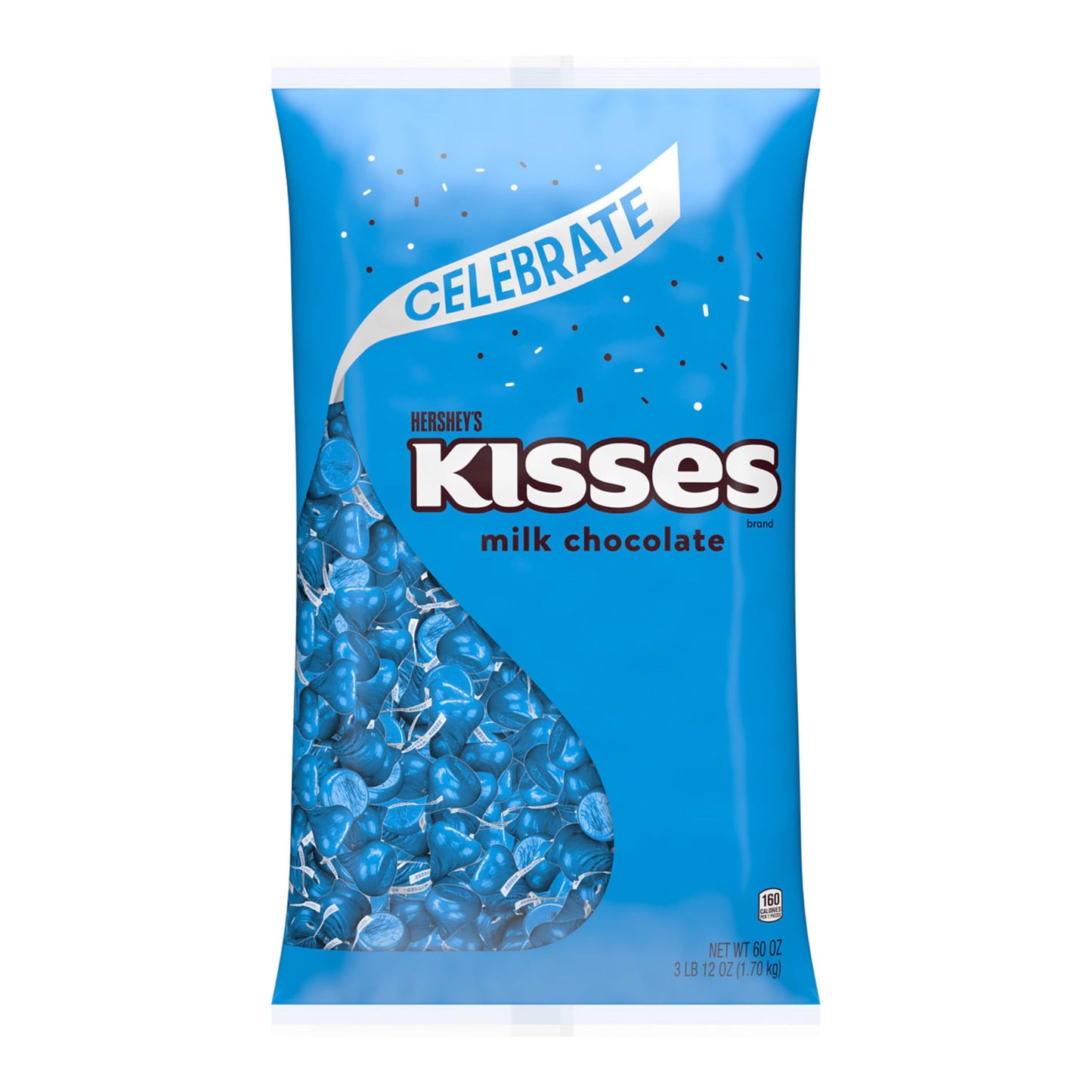 HERSHEYS KISSES Milk Chocolate Candy Bulk Bag, 60 oz, Coffee Color, Model 00032284860377