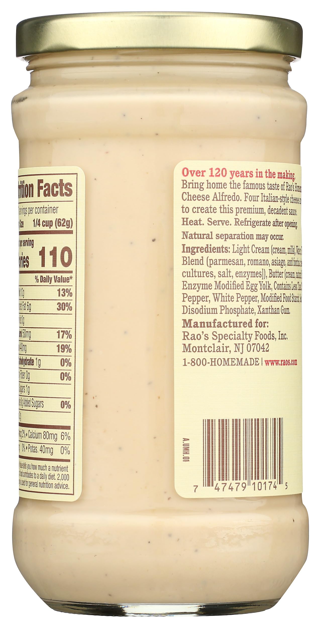 Raos Sauce Four Cheese Alfredo 15 Oz
