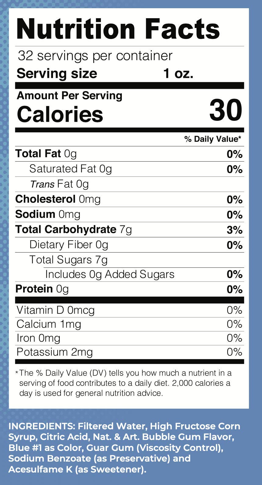 Lucys Shaved Ice Snow Cone Syrup - Bubble Gum - 32 oz Bottle - Pack of 1