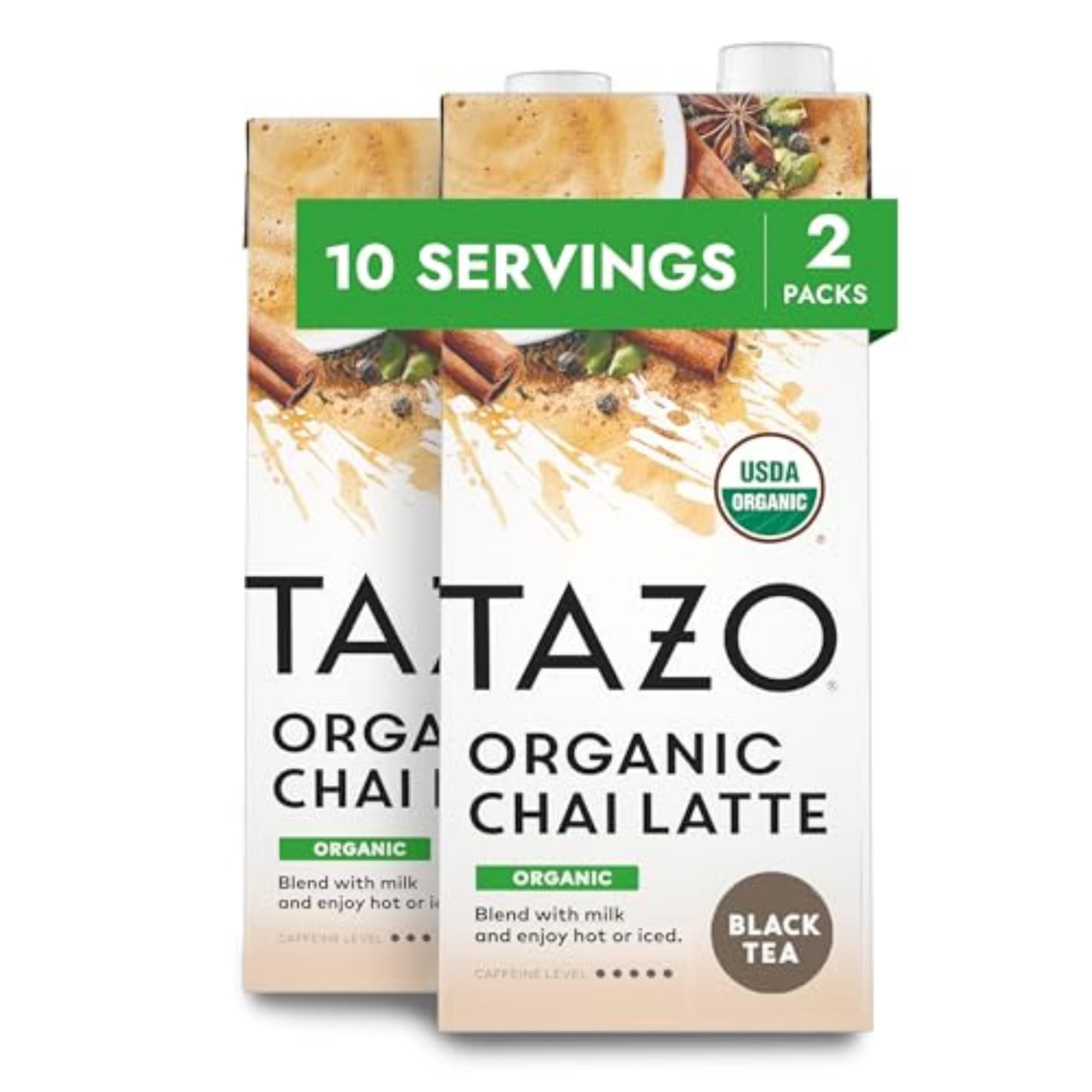 TAZO Organic Chai Latte Concentrate, Easy-to-Serve, 32 oz Carton, Pack of 2