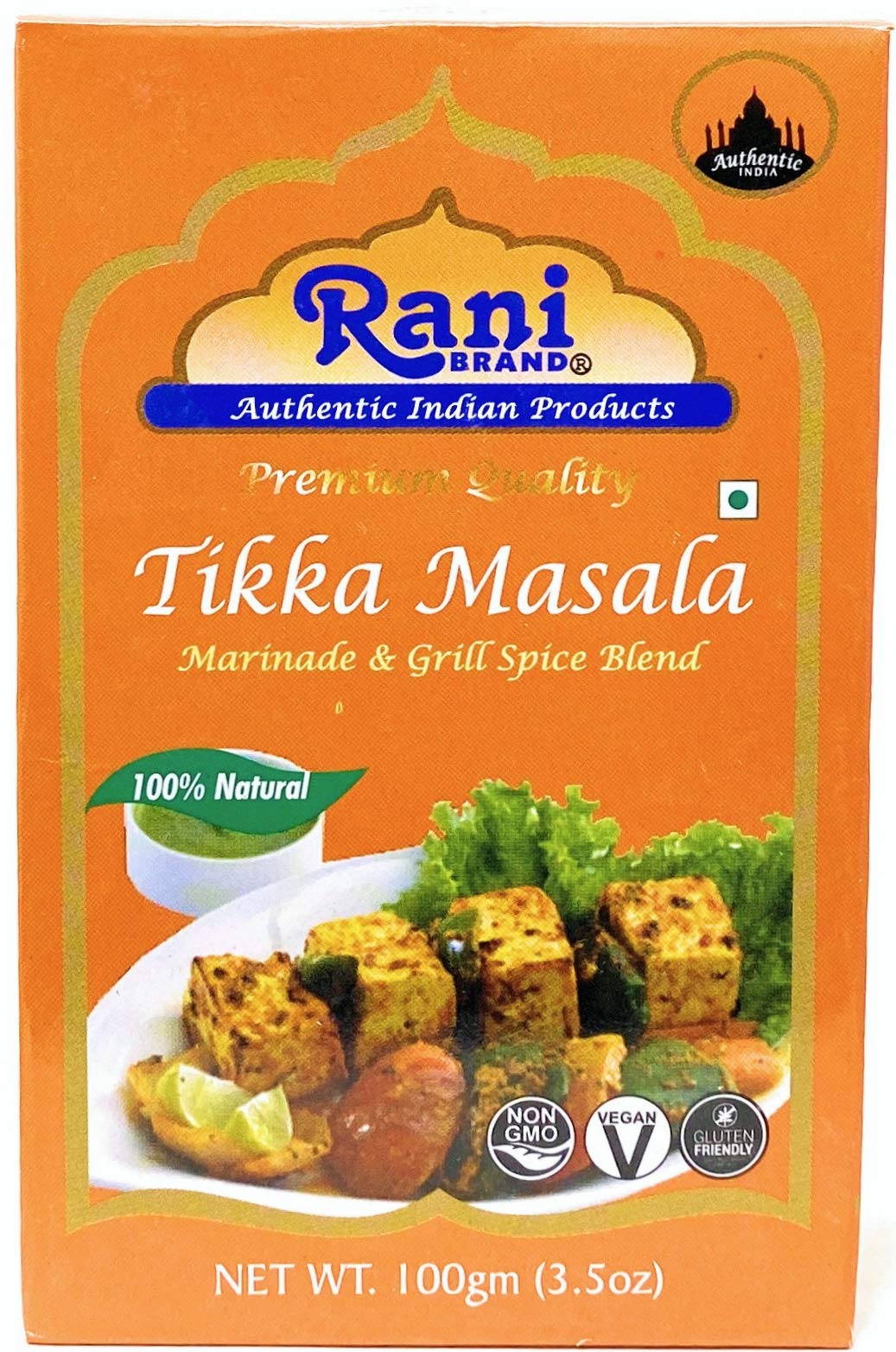 Rani Tikka Masala Indian 7-Spice Blend 3.5oz (100g) ~ All Natural | Salt-Free | Vegan | No Colors | Gluten Friendly | NON-GMO | 