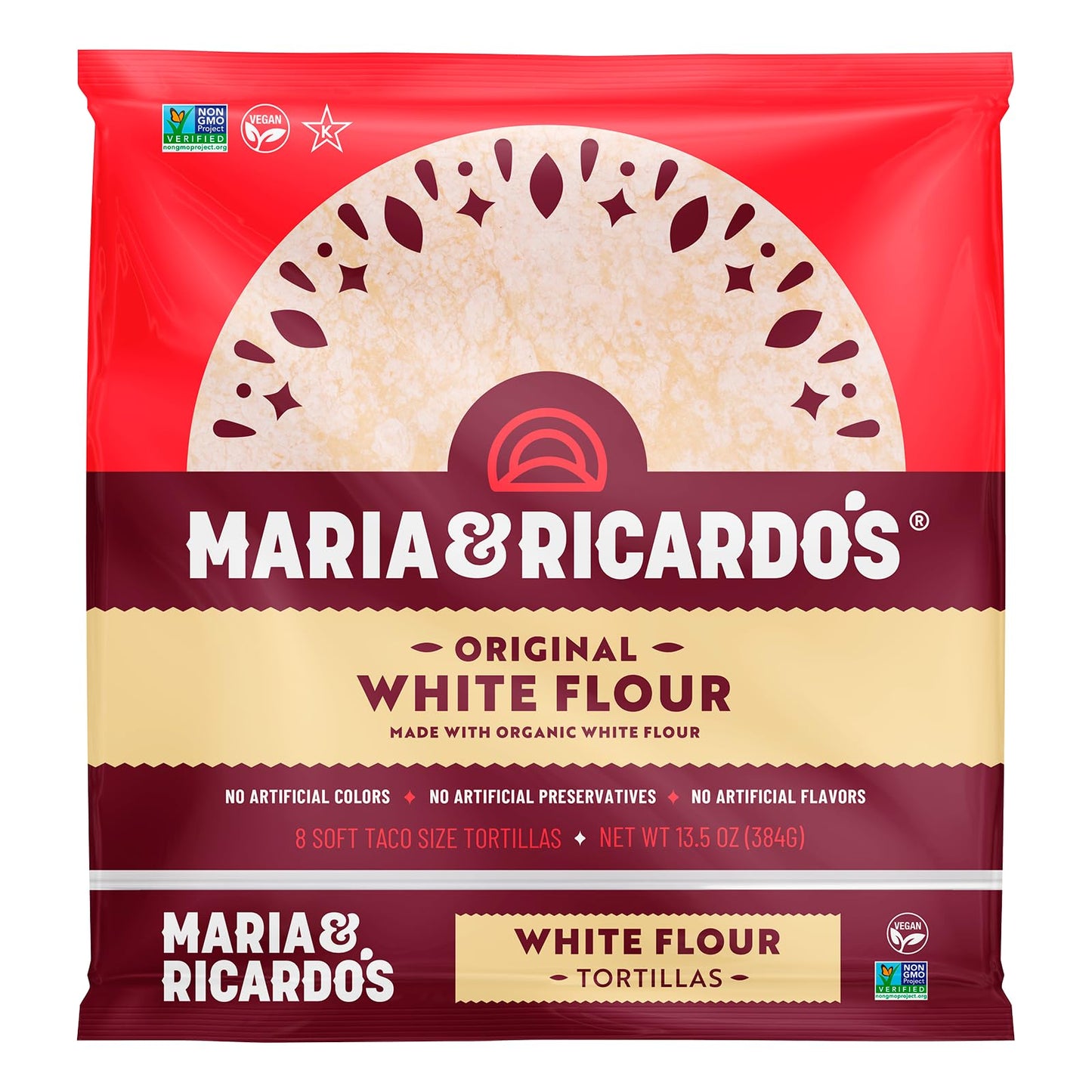 Maria & Ricardo s White Flour Tortillas. (3 Pack) Non GMO PV, Vegan, Kosher. Made with Organic Ingredients. 8 Tortillas per Pac
