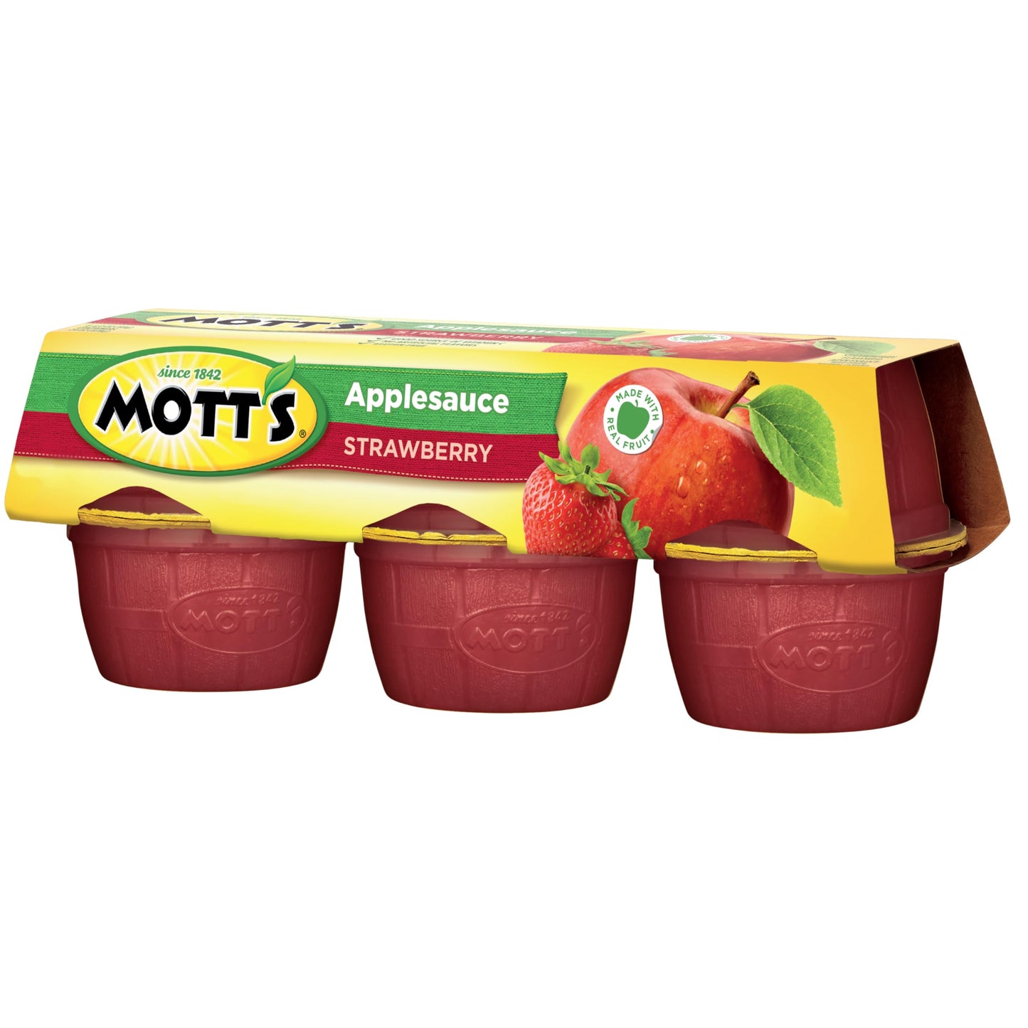 Motts Strawberry Applesauce, 4 oz cups, 6 count