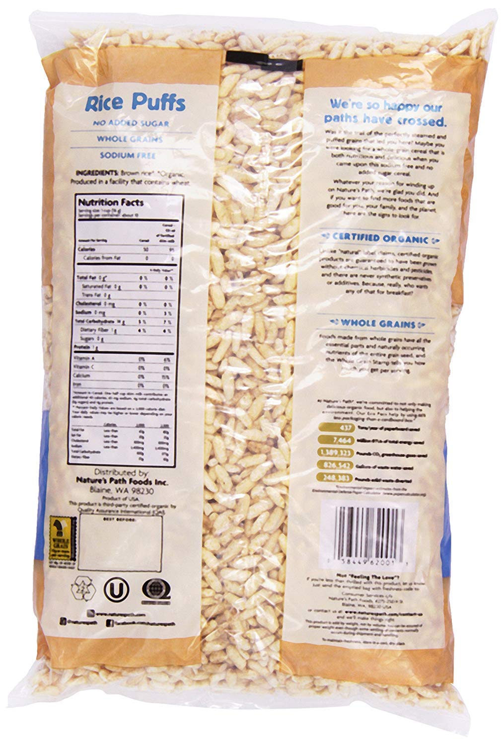 Natures Path Organic Cold Rice Puffed Cereal, 6 Ounce -- 12 Per Case.