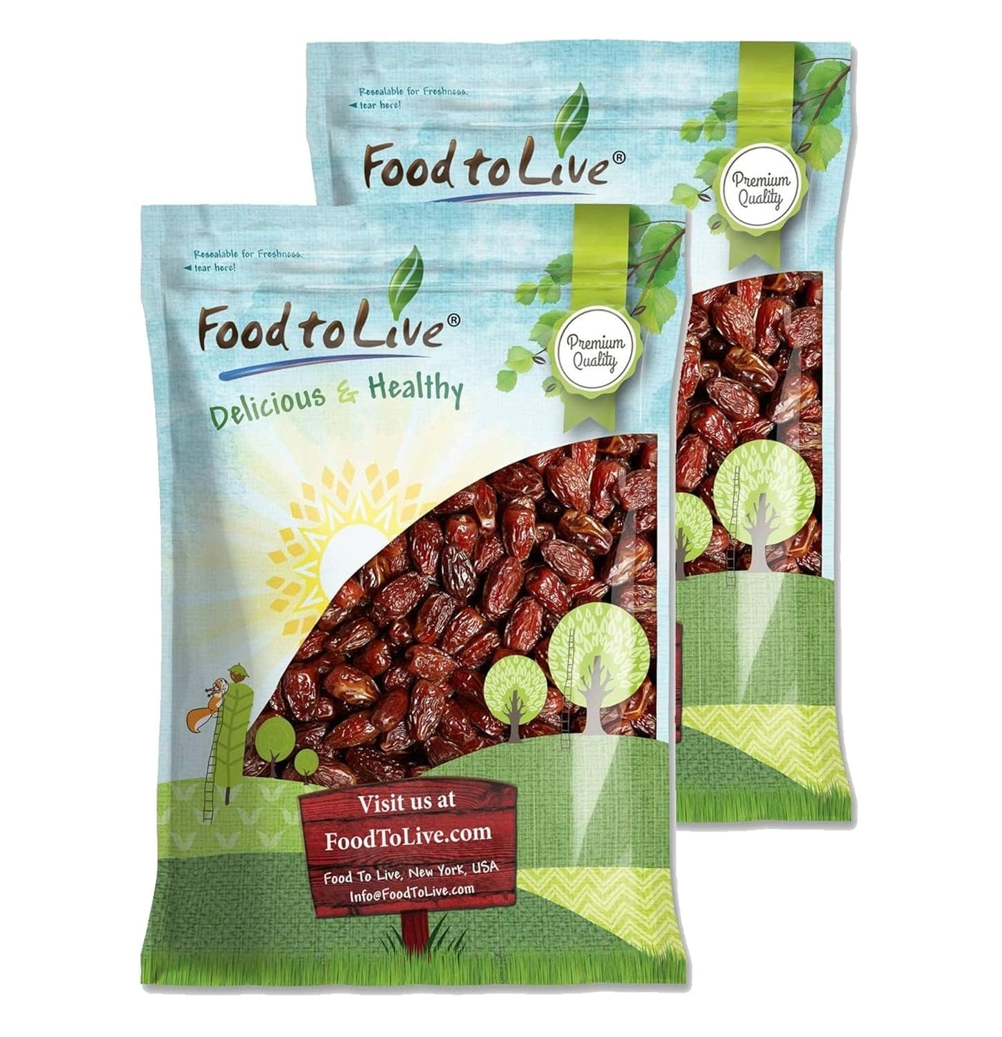 Medjool Dates, 15 Pounds - Non-GMO Verified, Large Dried Meaty Dates with Pits, Unsweetened, Unsulphured, Vegan, Sirtfood, Bulk.