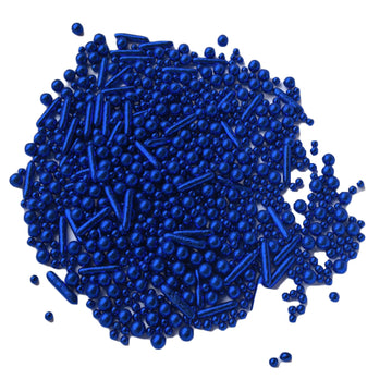 Sprinkles Blue Pearl Sugar Candy Mix Size Baking Cake Decorations Cupcake Toppers Celebrations Shaker Jar Wedding Shower Party (