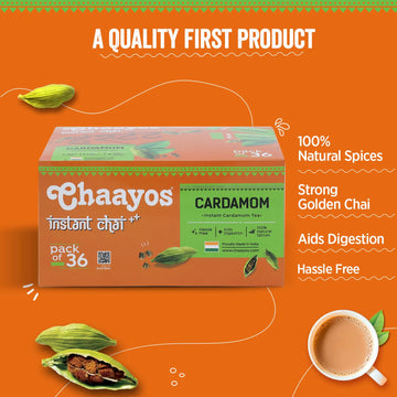 Chaayos Instant Cardamom Chai Tea Latte - Pack Of 36Instant Powdered Mixinstant Cardamom Premixchai Tea Powderassam Instant Teai