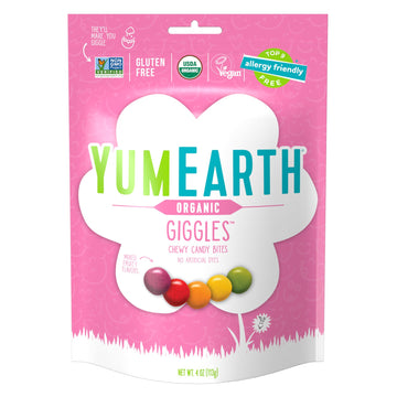 YumEarth Organic Easter Giggles Chewy Candy - Allergy Friendly (Top 9 Free), No Artificial Dyes or Flavors, Non GMO, Gluten Free