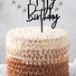 Set of 1 Black Acrylic Happy birthday Cake Topper 5 pcs silvery Star Cake Cupcake Topper(Black 1)