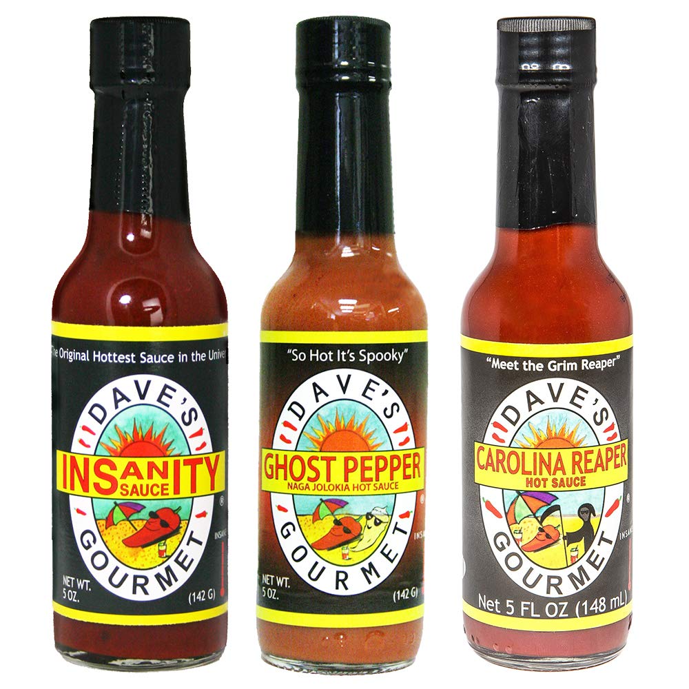 Super Spicy Hot Sauce 5Oz 3-Pk (Insanity, Ghost + Carolina Reaper)