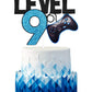 Caiwowo Level 9 Game Birthday Cake Topper - Blue Paper Decoration for Boys 9th Birthday Party