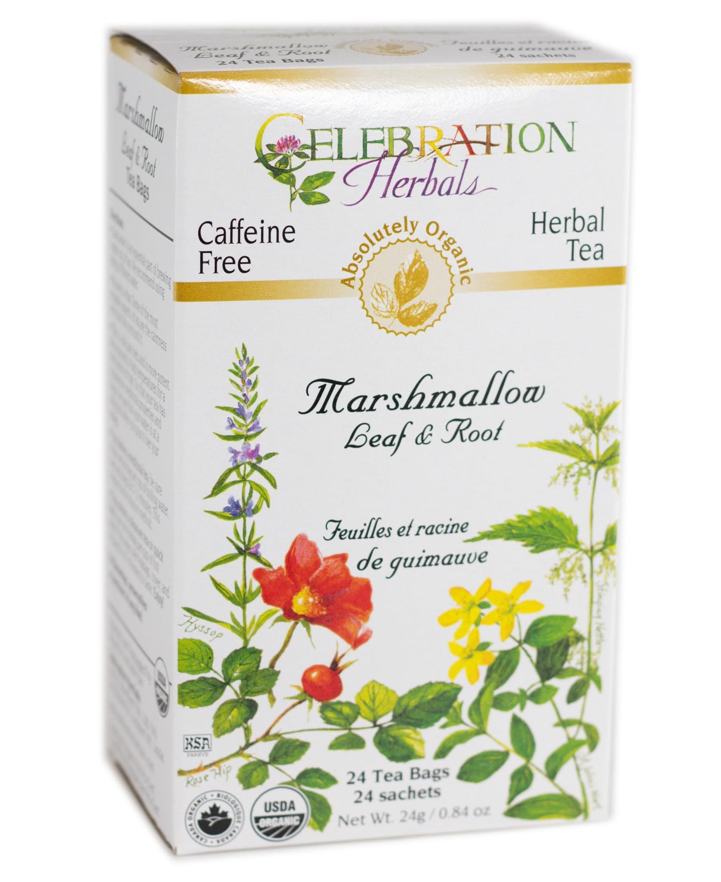 CELEBRATION HERBALS Marshmallow Leaf & Root Organic 24 Bag, 0.02 Pound