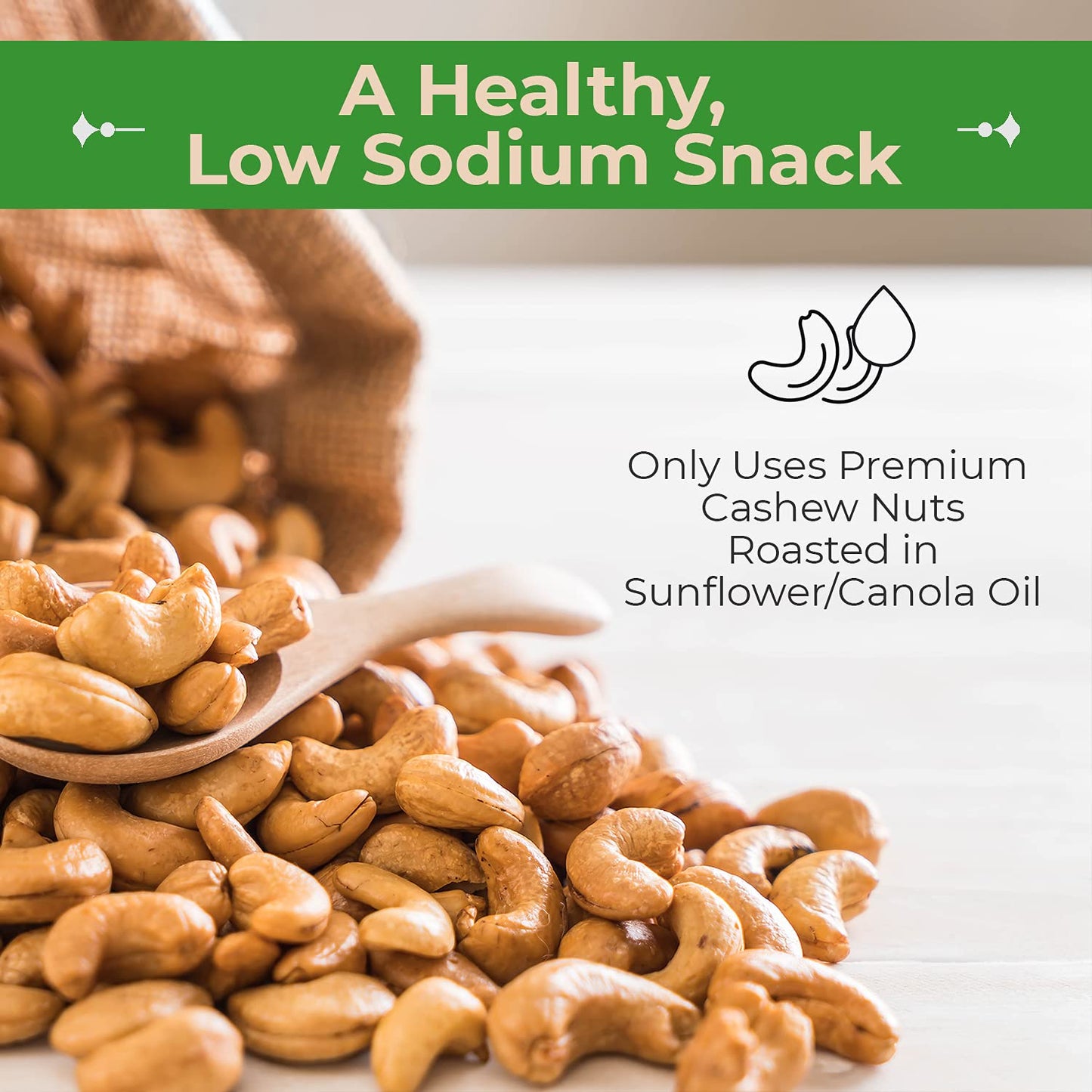 Sincerely Nuts – Whole Cashews - Roasted And Unsalted | High In Protein Everyday Healthy Snack - Rich In Nutrients |Vegan, Keto & Kosher | Gourmet Quality Vegan Cashew 1(Lb)