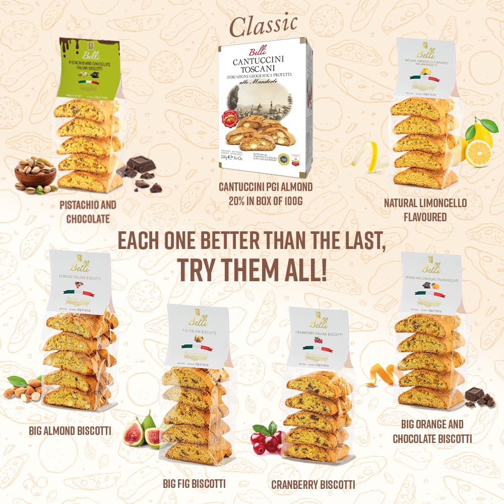 Italian Orange And Chocolate Biscotti | Made In Tuscany, Italy | Belli Traditional Semi Soft Biscuits