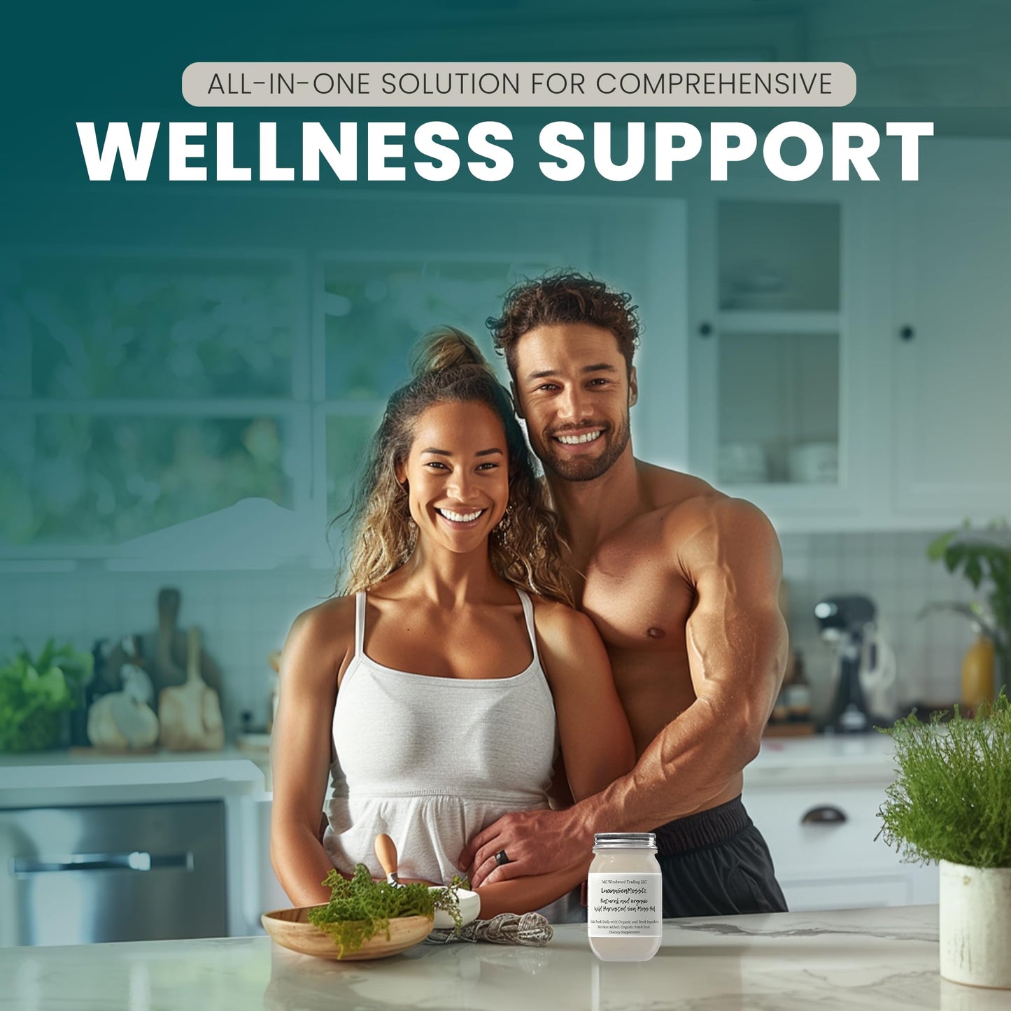Black Seed Infused Organic Certified Wild Harvested Irish Sea Moss Gel | Immune And Digestive Support | Vitamin Mineral Antioxid