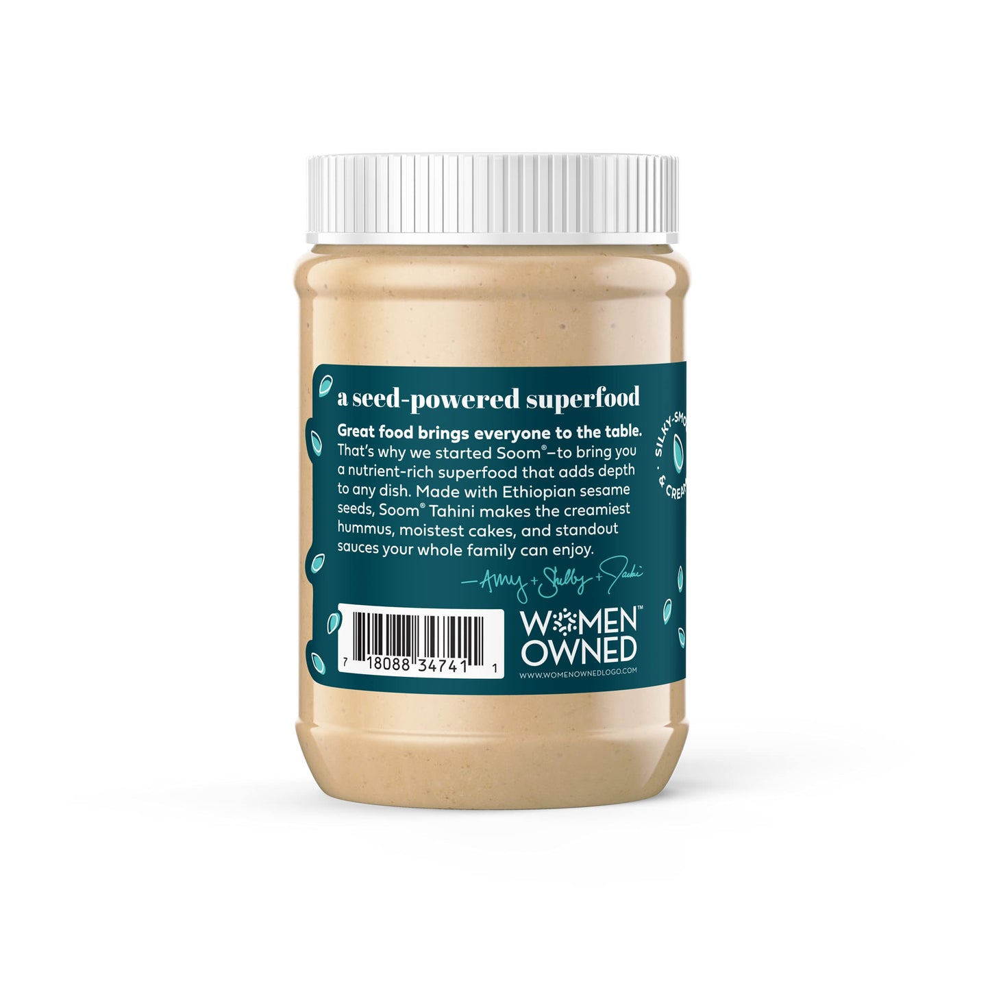 Soom Foods Ground enhanced Sesame Tahini Paste 16oz (2 Pack) | Silky Smooth Texture in Hummus  Dips  Dressings | Vegan  Nut-Free  Gluten-Free  Dairy-Free  Paleo  Keto