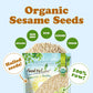 Food to Live Organic Hulled Sesame Seeds, 1 Pound - Whole Raw White Sesame Seeds, Non-GMO, Kosher, Vegan, Unroasted, Bulk. High