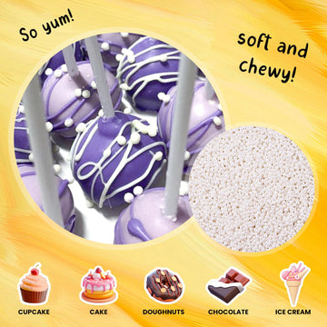 Bayep Edible Pearls For Cake Decorating 2Mm White Sprinkles For Cookies, Baking, Ice Cream, Cupcake Topper Pearl Sprinkles Perfe