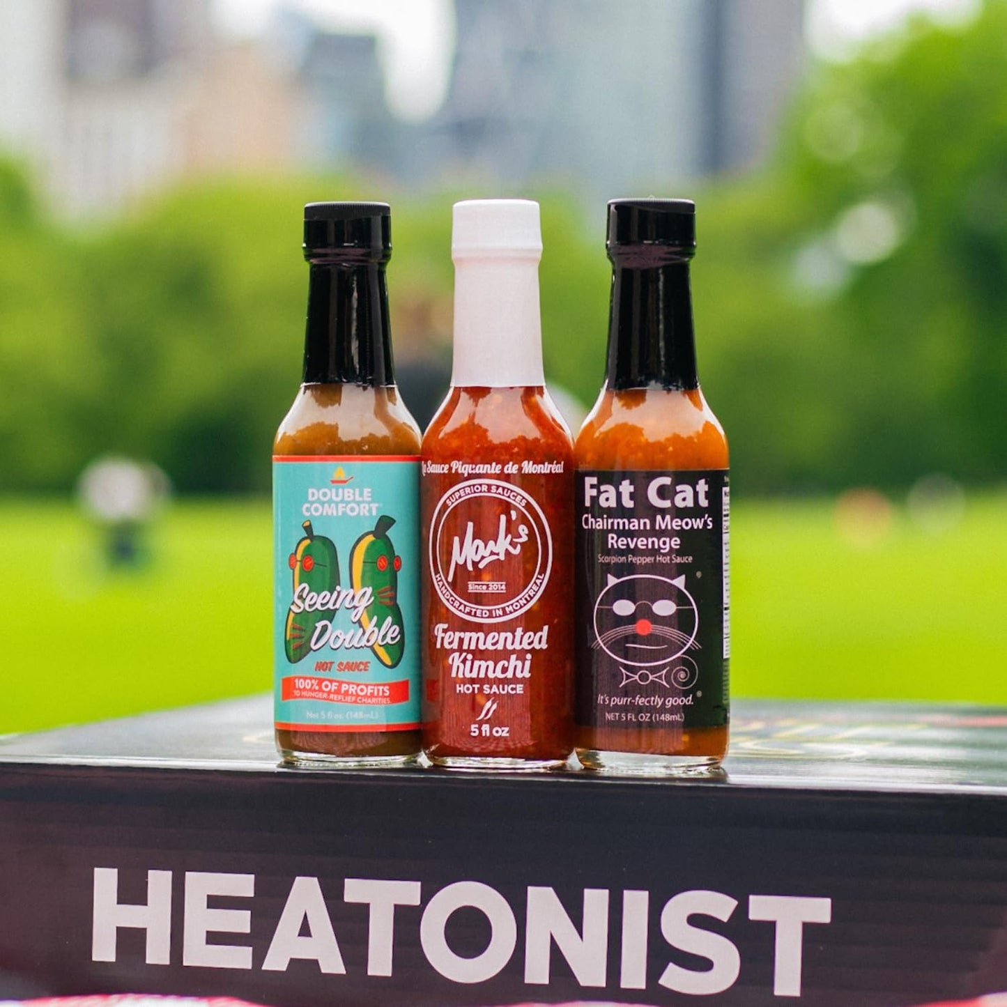 Hot Ones Season 24 Warmup Pack, Hot Sauce Pack With Seeing Double Hot Sauce, Fermented Kimchi, Fat Cat Chairman Meow Revenge, Ma