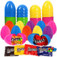 Easter Jumbo Fillable Plastic Eggs with Fun Size Chocolate Candy - DIY Large Pastel Plastic Eggs with Candy to Fill In For Baske