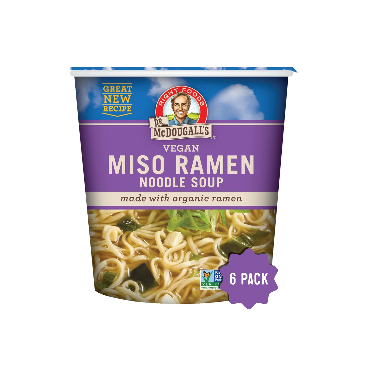 Dr. Mcdougall'S Vegan Miso Ramen Soup - Instant Ramen Noodles Cups - Organic Instant Noodles - Vegan Ramen - Noodle Soup - Veget