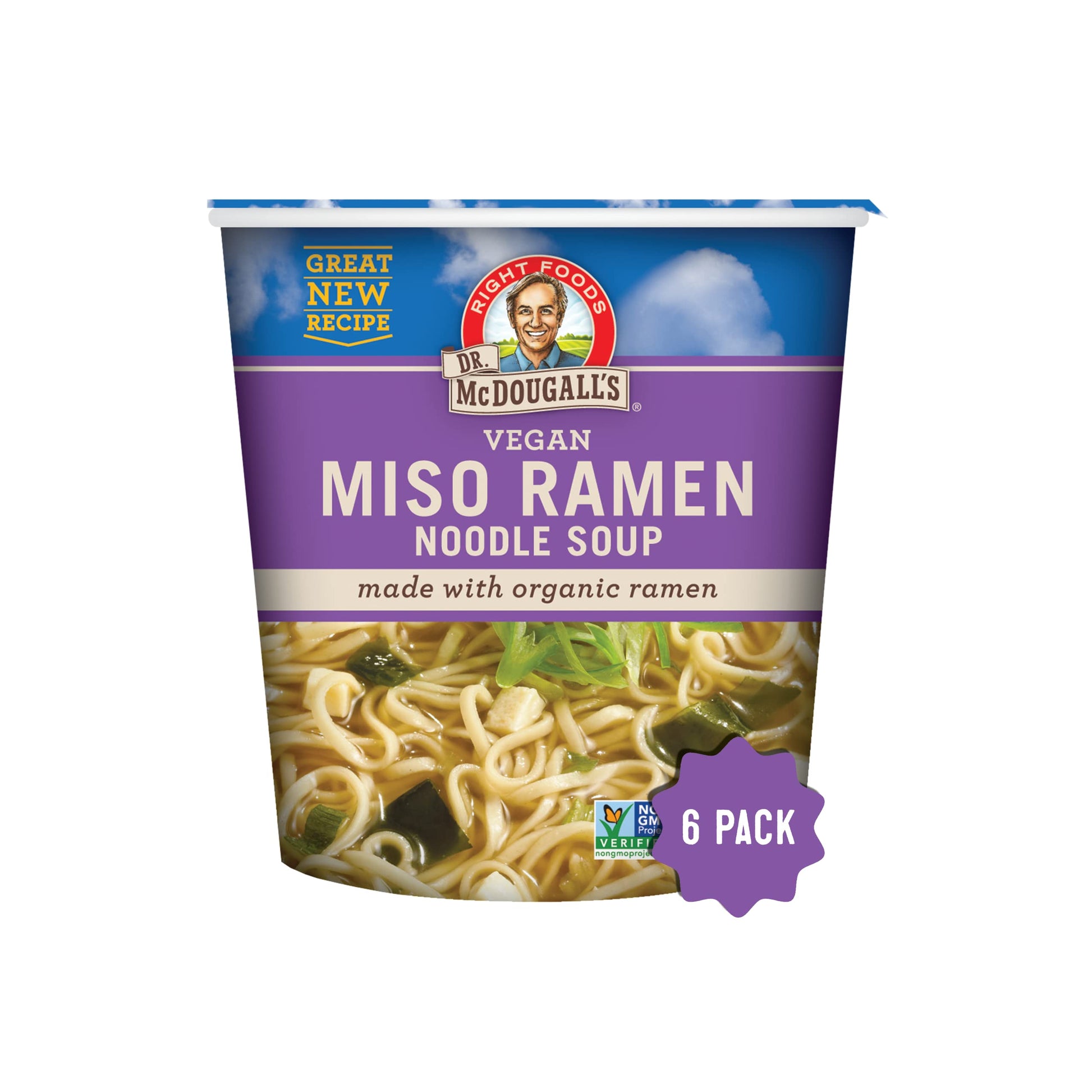 Dr. Mcdougall'S Vegan Miso Ramen Soup - Instant Ramen Noodles Cups - Organic Instant Noodles - Vegan Ramen - Noodle Soup - Veget