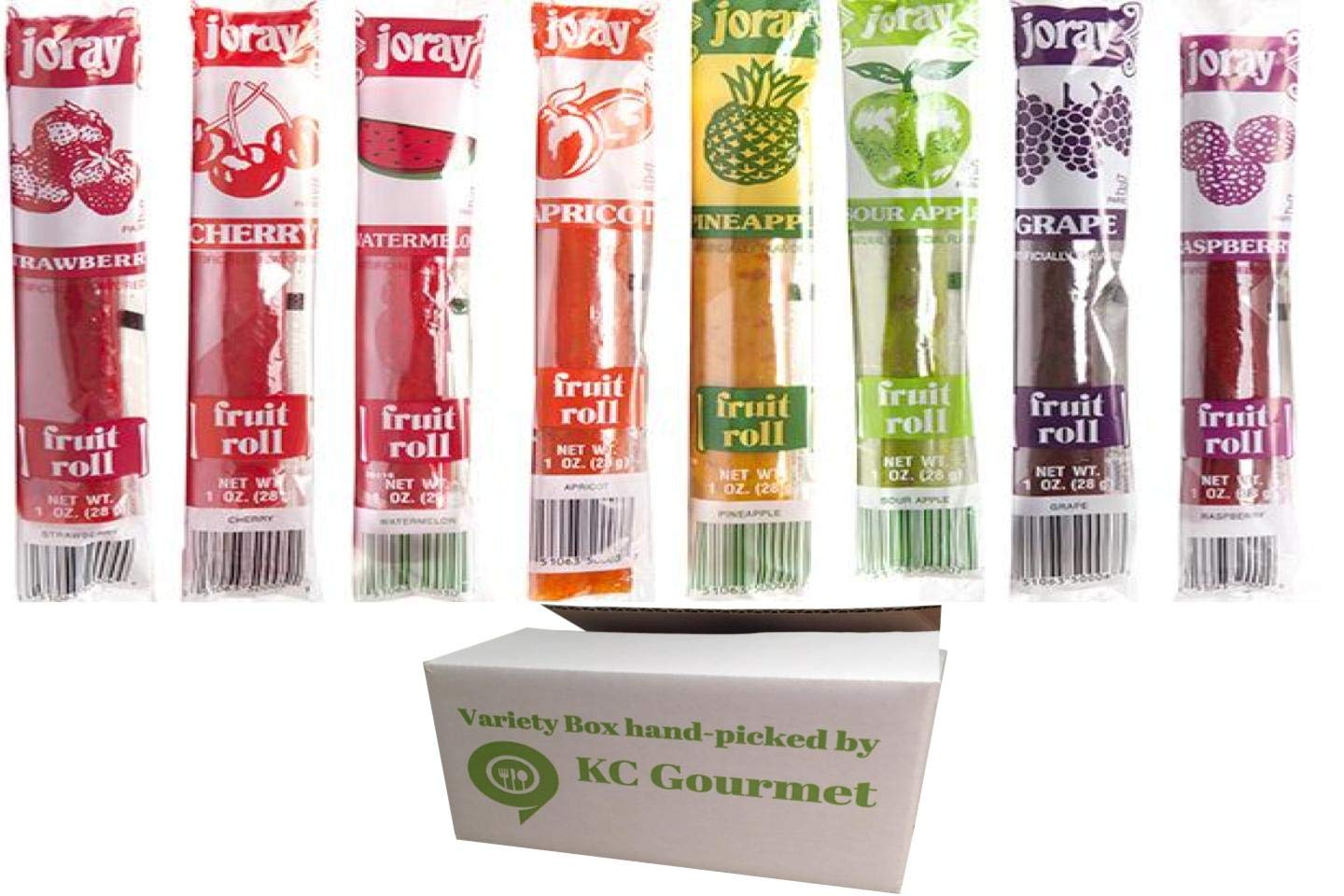 Joray Fruit Roll Variety Pack, 8 Flavors, 24 Count, 0.75 Ounce Each