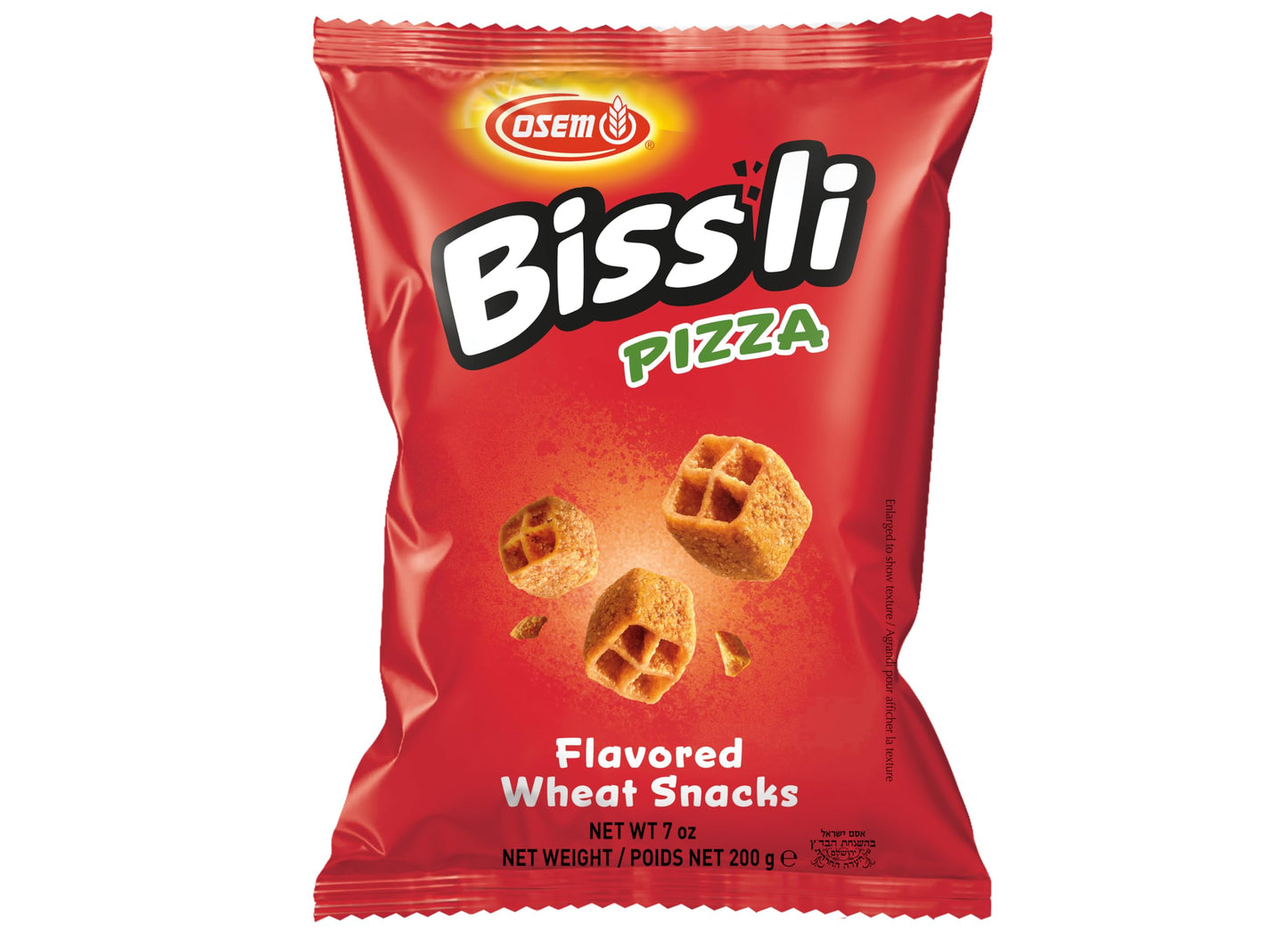 Osem Bissli Crunchy Pizza Wheat Snack, 1.23oz Bags (Pack of 12) - Kosher, No Artificial Colors or Preservatives, Conveniently Pa