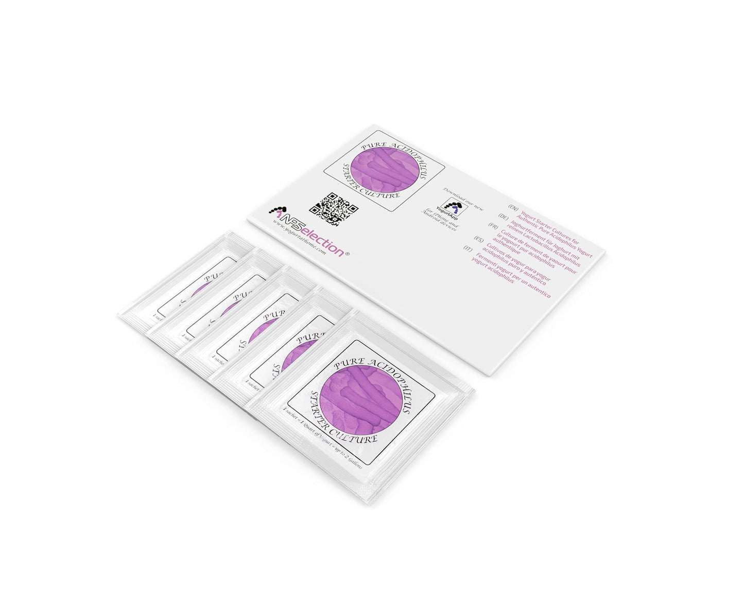 Yogurt Starter Cultures - Pack of 5 Freeze-Dried Culture Sachets for Pure Acidophilus Yogurt (5)