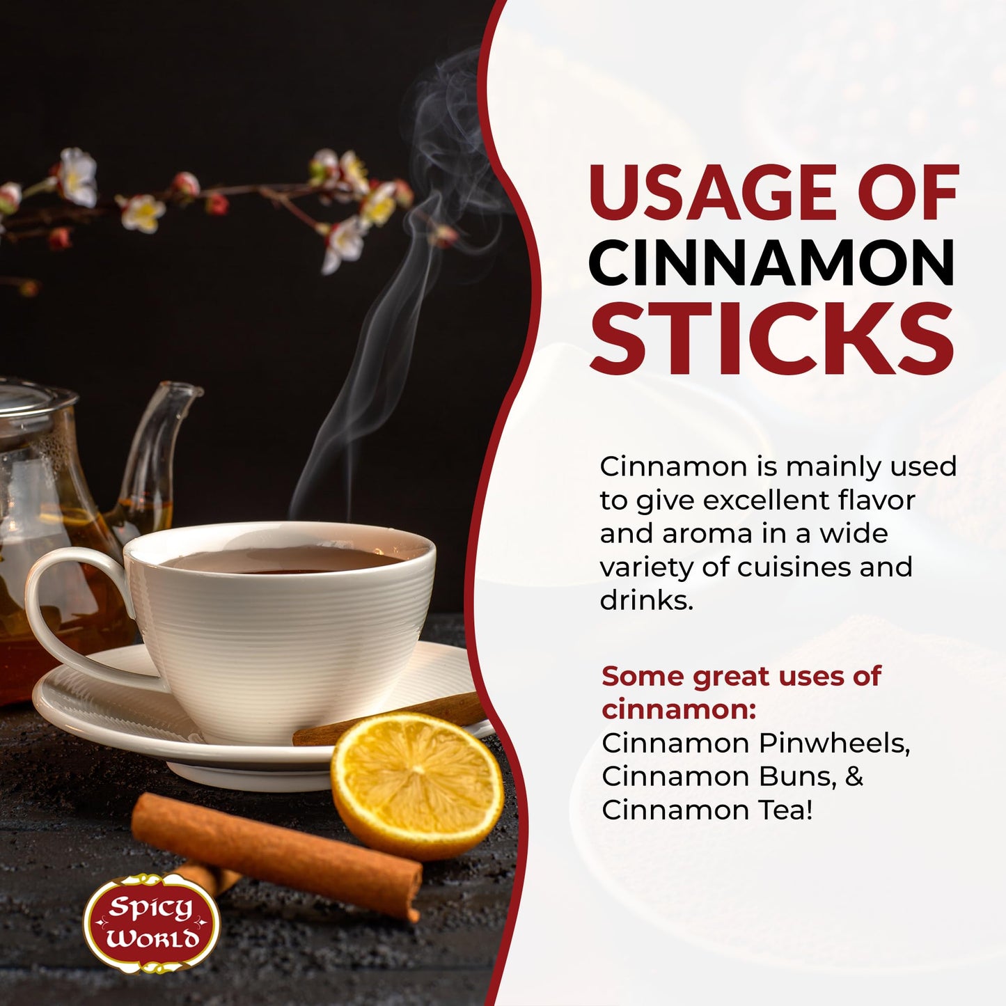 Spicy World Cinnamon Sticks 1.75 Pound Bulk Bag - 150 To 175 Sticks - Strong Aroma, Perfect For Baking, Cooking & Beverages - 3+ Inches Length - Cassia Saigon Cinnamon From Vietnam 28 Oz
