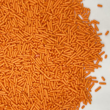 Sentovac Edible Orange Jimmies Sprinkles For Cake Decorating | Cupcake And Ice Cream Toppers Cake Decorations | Soft Jimmies Spr