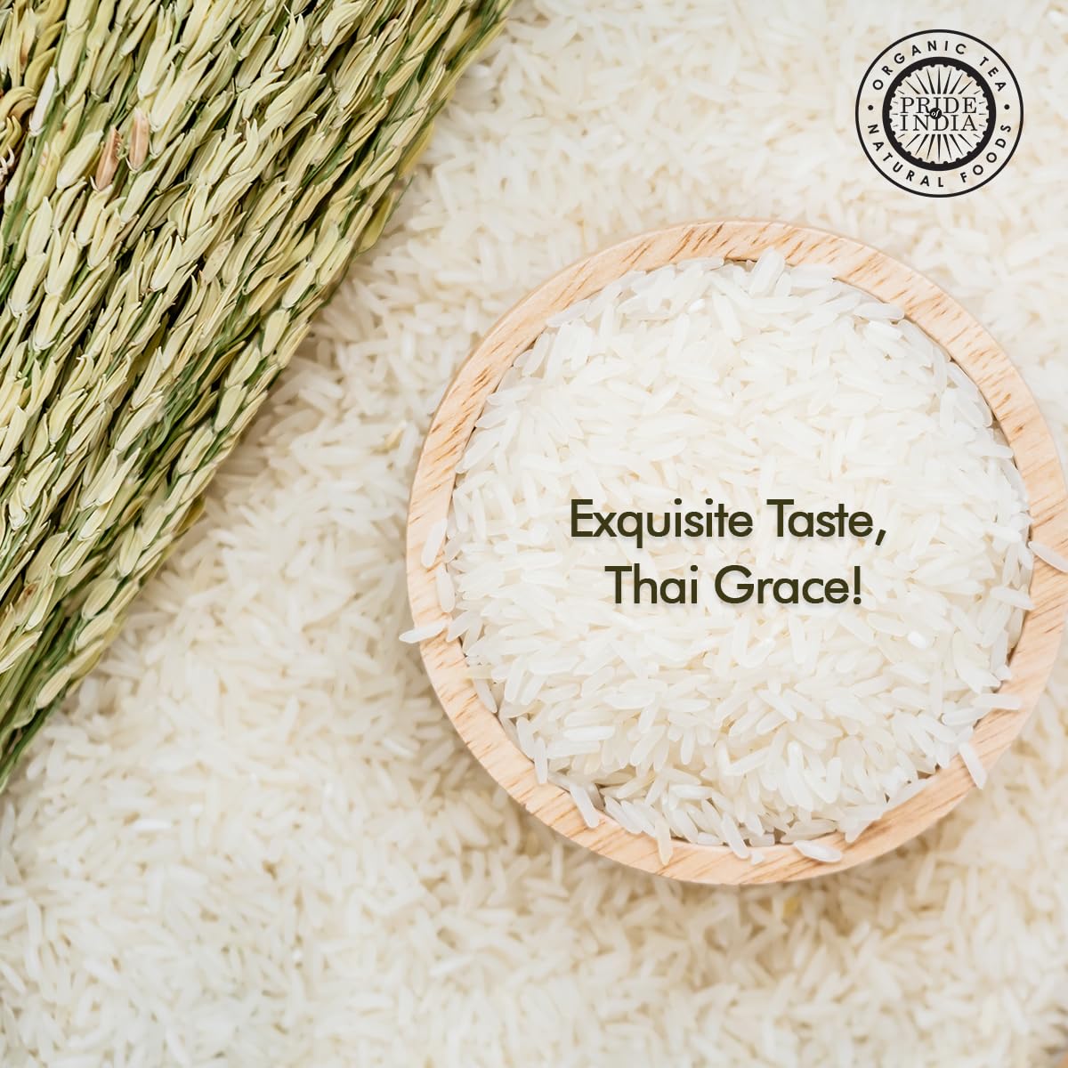 Pride Of India - Thai White Jasmine Rice - Fragrant Hom Mali Rice, 3 Lbs Jar