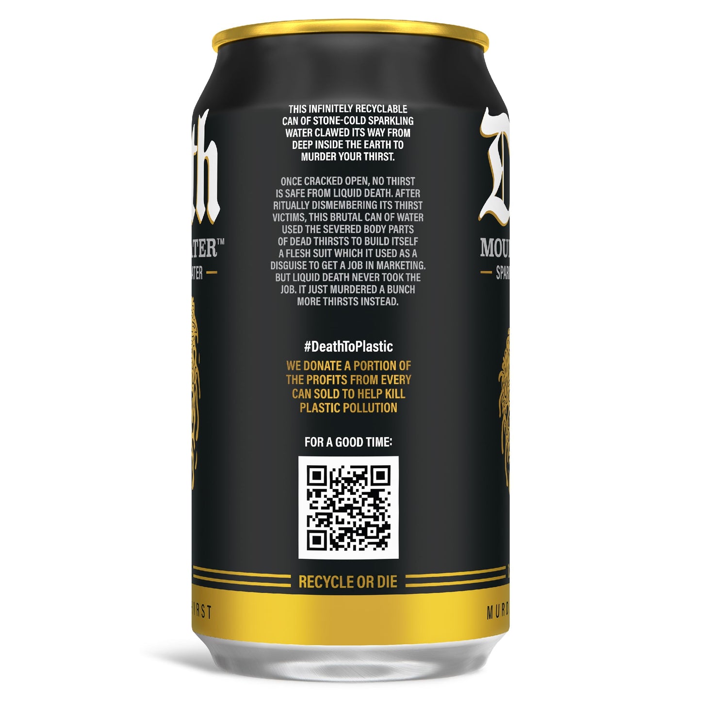 Liquid Death Sparkling Mountain Water, 12-Pack, 12oz Cans, Infinitely Recyclable, Natural Mountain Source