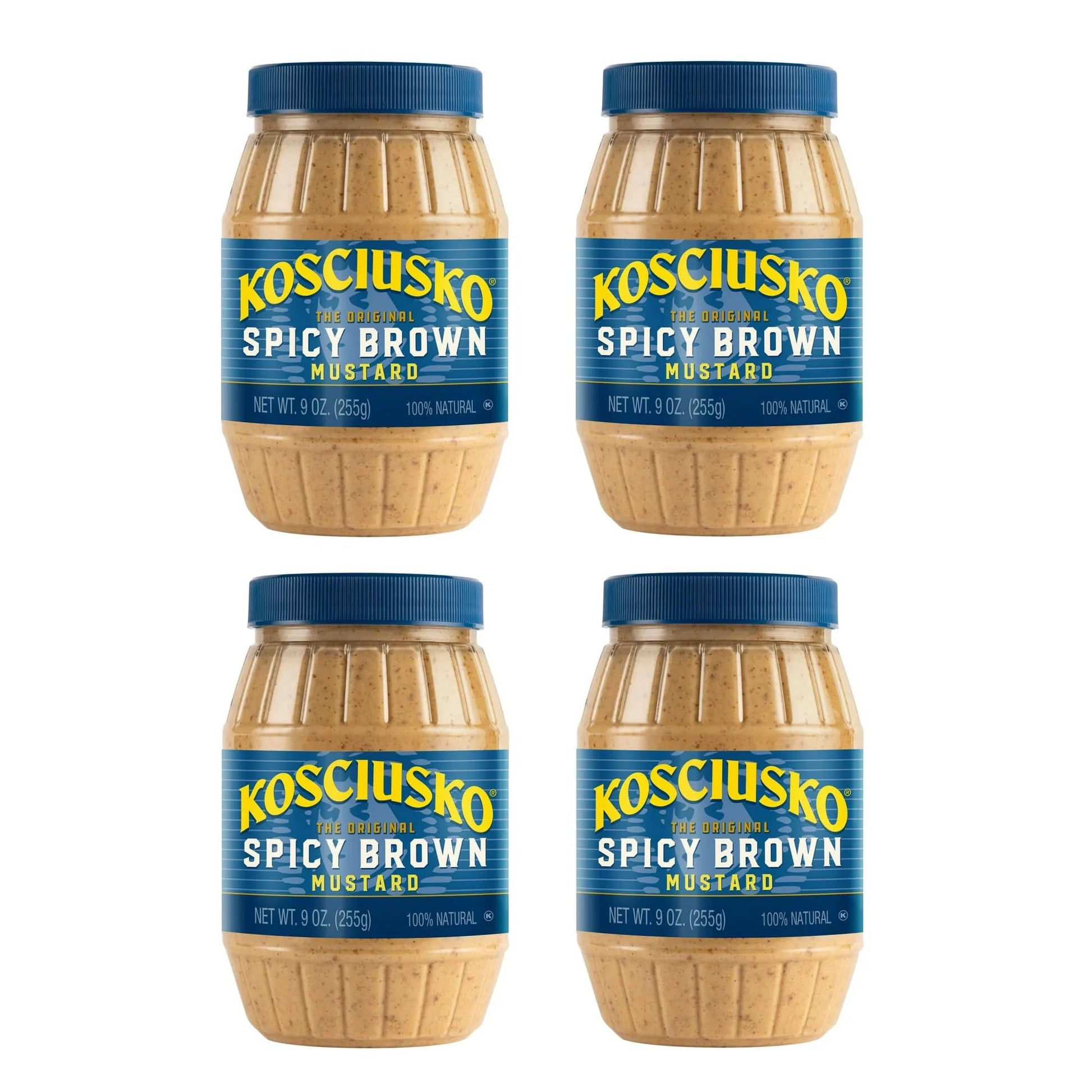 Kosciusko Zesty Spicy Brown Mustard 9 Oz (Pack Of 4)
