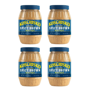 Kosciusko Zesty Spicy Brown Mustard 9 Oz (Pack Of 4)